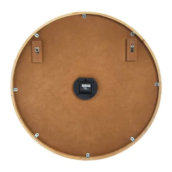 Hello Honey&reg; 29" Round Natural Wood and Metal Wall Clock {3}