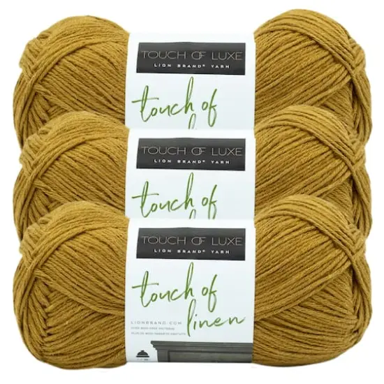 3 Pack Lion Brand&reg; Touch of Linen Yarn Dijon {1}