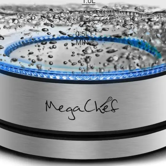 MegaChef 1.8L Cordless Glass & Stainless Steel Electric Tea Kettle with Tea Infuser {5}