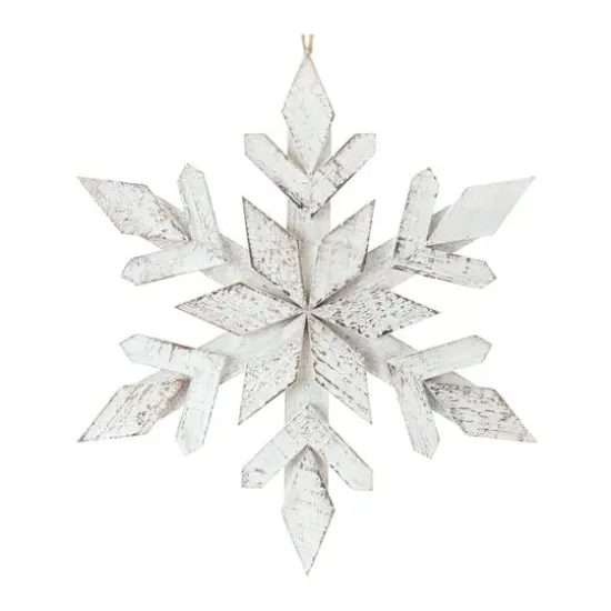6 Pack 17.5" White Snowflake Ornaments {3}