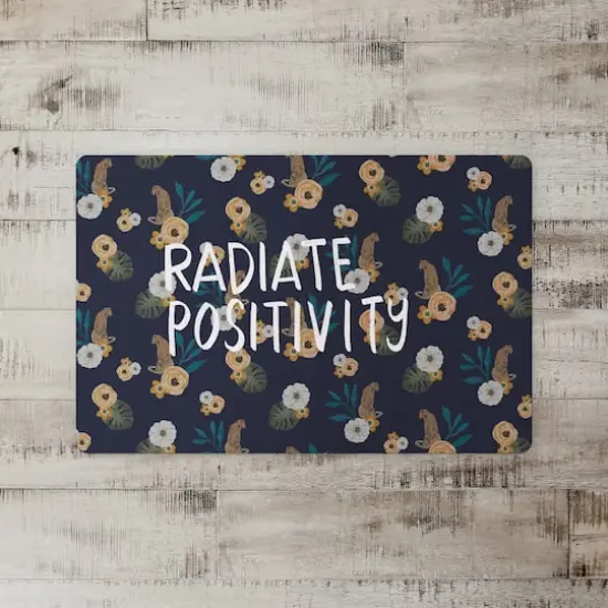 Radiate Positivity Tropical Jag Floor Mat Navy {3}