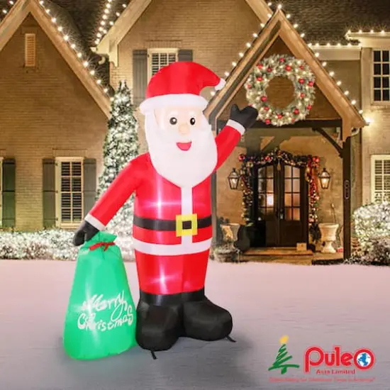 6ft. Inflatable Christmas Santa with Warm White LED Lights {3}