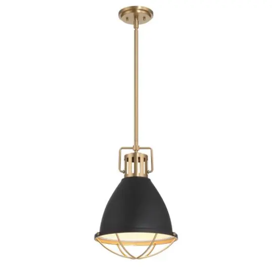 Hello Honey&reg; Kent Industrial Oversized Caged Metal Ceiling Light Black/Gold {10}