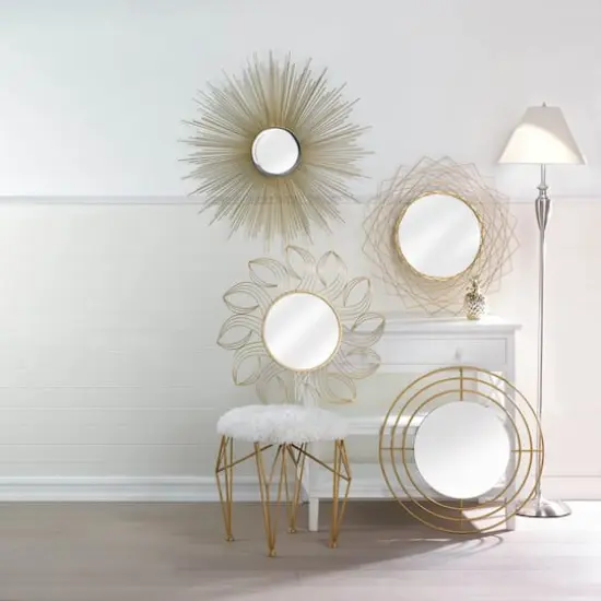 Golden Geometric Wall Mirror {4}