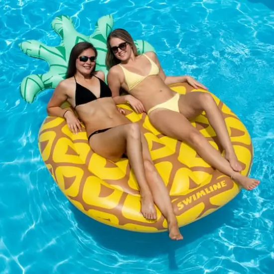 86" Inflatable Tropical Pineapple Swimming Pool Raft {3}