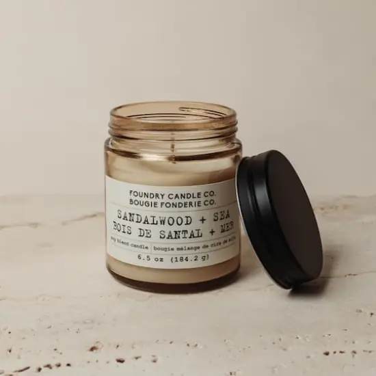 Foundry Candle Co. 6.5oz. Soy Blend Scented Jar Candle Sandalwood and Sea {4}