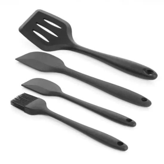 MegaChef Black Silicone Cooking Utensils Set, 12ct. {5}