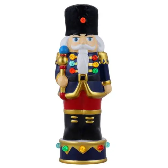 8" Illuminated Nostalgic Ceramic Nutcracker {1}
