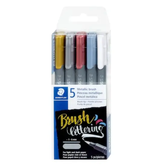 Staedtler&reg; 5 Color Metallic Brush Marker Set {1}