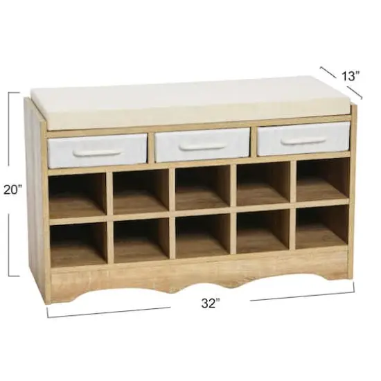 Household Essentials 32" Storage Bench Coastal Oak {4}