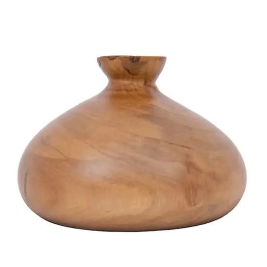 Hello Honey&reg; 5" Walnut Finish Decorative Paulownia Wood Vase {6}