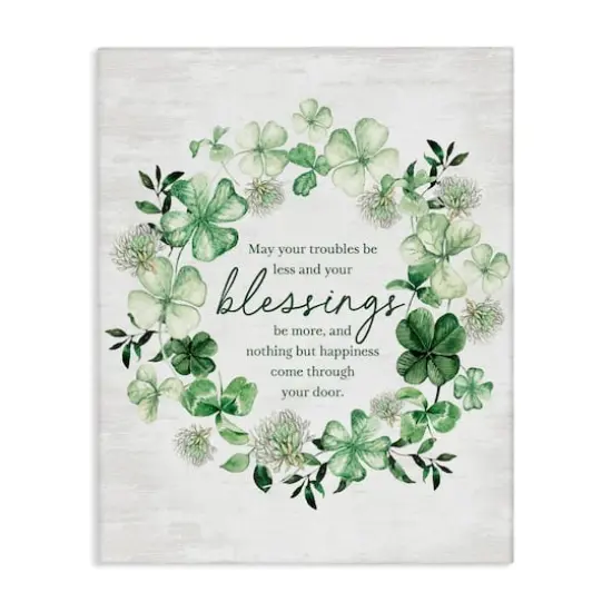 Stupell Industries Irish Proverb Wreath Canvas Wall Art {1}