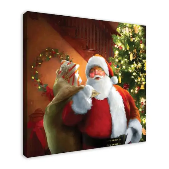 Santa Gets Ready 36x36 Canvas Wall Art {3}