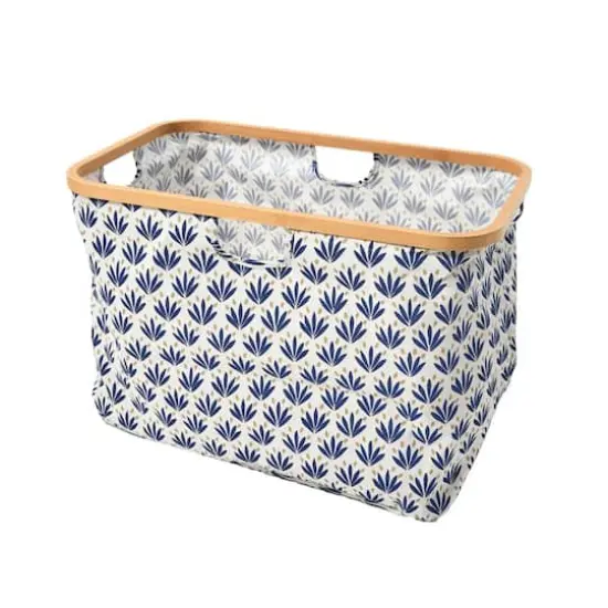 Household Essentials Krush Bamboo Rimmed Basket Blue {1}