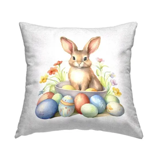 Stupell Industries Easter Bunny & Eggs Outdoor Printed Pillow {1}