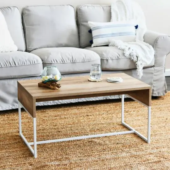 Household Essentials 59" Wrap Coffee Table Coastal Oak {3}