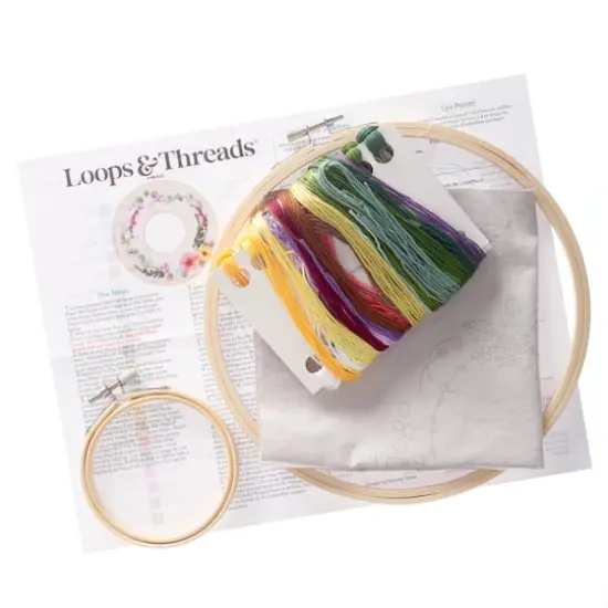 8" Floral Ring Embroidery Kit by Loops & Threads&reg; {5}