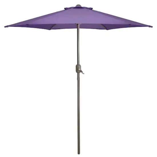 7.5ft. Outdoor Patio Market Umbrella with Hand Crank Purple {1}