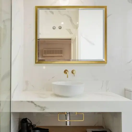 Head West Classic Gold Metal Framed Wall Mirror - 30" x 24" {3}