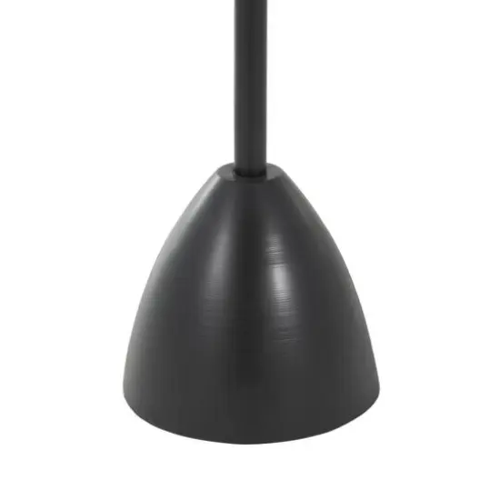 25.5" Black Metal Pedestal Accent Table with Clear Acrylic Tabletop {6}