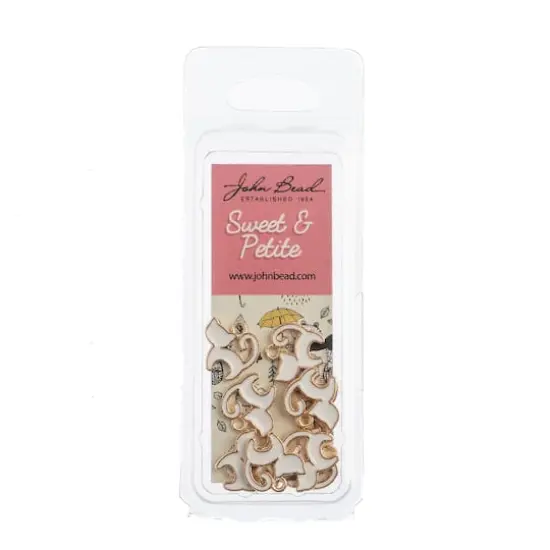 John Bead Sweet & Petite Kitty Cat Charms, 10ct. White {3}