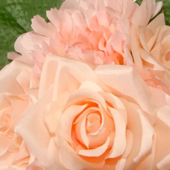 12" Peach Rose & Peony Bundle {5}