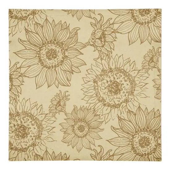 Large Sunflower Head Cotton Twill Napkin Gold/Yellow {1}
