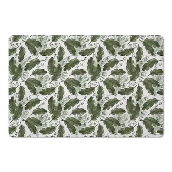Tropical Leaves Pattern 27" x 18" Floor Mat {1}