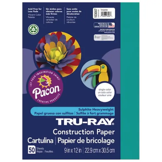 Pacon&reg; Tru-Ray&reg; 9" x 12" Construction Paper, 50 Sheets Turquoise {1}