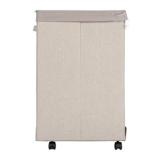 Household Essentials Narrow Collapsible Laundry Hamper with Liner & Lid Silver {10}