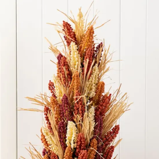 Glitzhome&reg; 38" Fall Multi-Colored Sorghum Porch Tree {4}