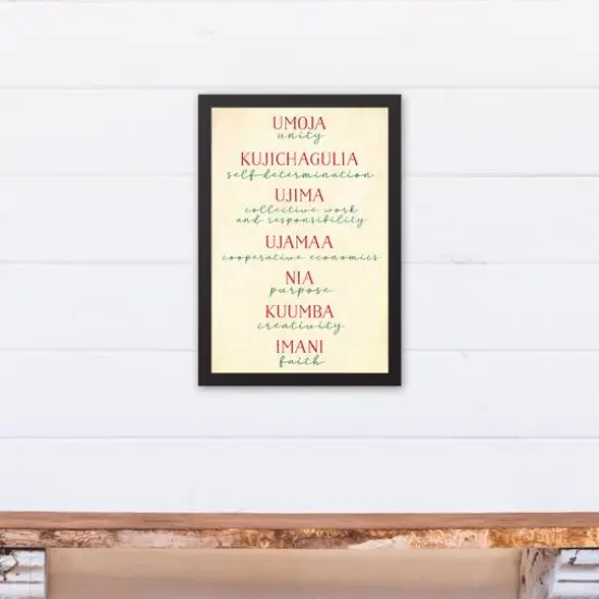 Principles of Kwanzaa Black Framed Canvas Wall Art {5}