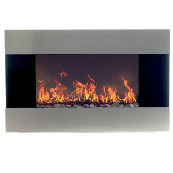 Hastings Home 36" Stainless Steel Electric Fireplace {4}