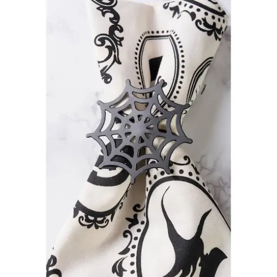 Black Spider Web Napkin Ring Set, 6ct. {3}