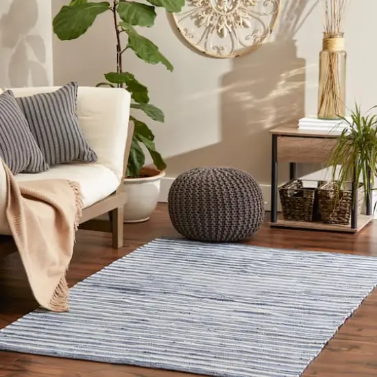 DII&reg; Slim Stripe Cotton Chindi Rug, 4ft. x 6ft. Stonewash Blue {3}