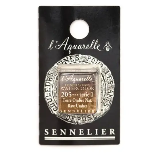 Sennelier French Artists' Watercolor Paint, Half Pan 205 Raw Umber {1}