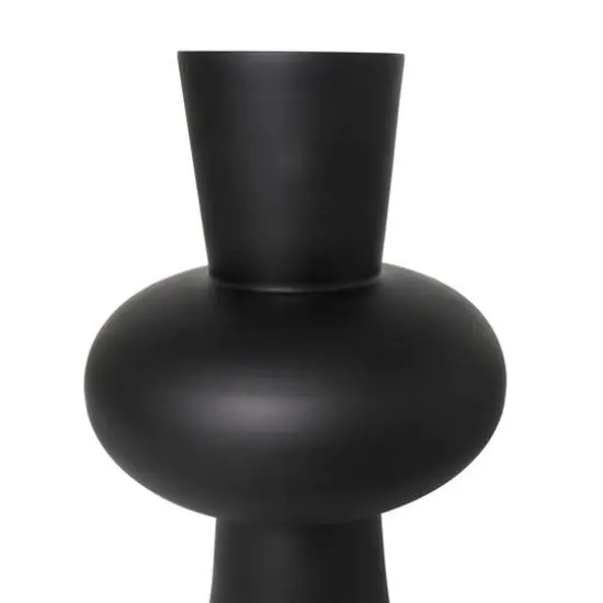 Black Glass Trumpet Vase Set {6}