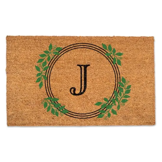 Laurel Circle Monogram Door Mat J {1}