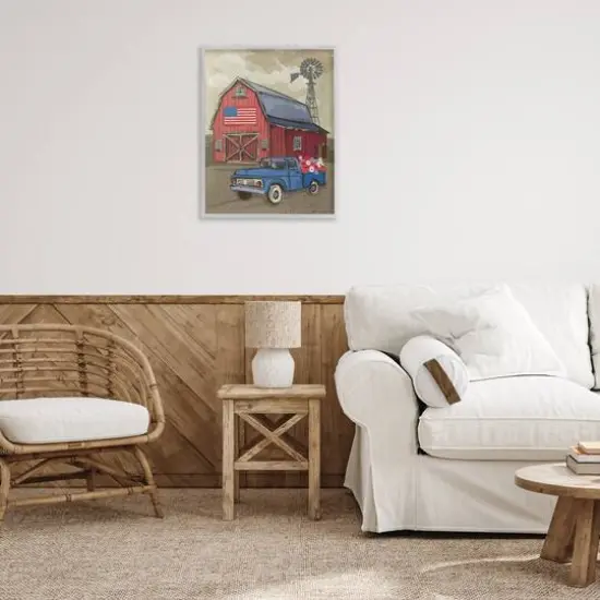 Stupell Industries Vintage Americana Barn Framed Giclee Art Gray {3}