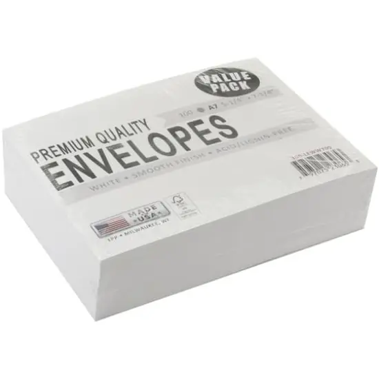 Leader A7 Envelopes (5.25"X7.25") 100/Pkg-White {3}
