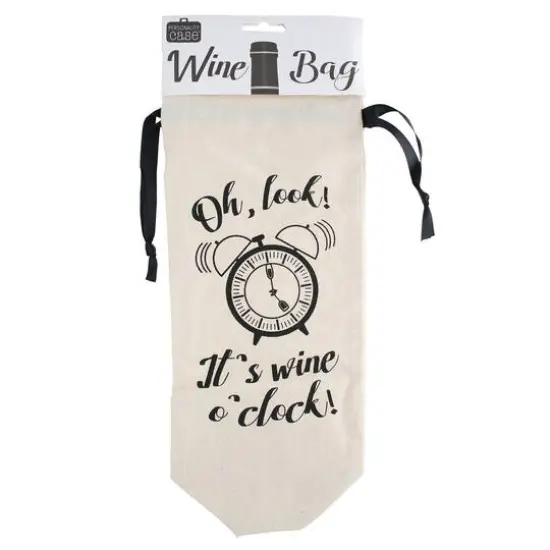 Personality Case&trade; Wine O'Clock Canvas Wine Bag {4}