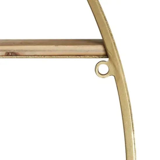Gold Metal Contemporary Wall Shelf, 27" x 28" x 5" {7}