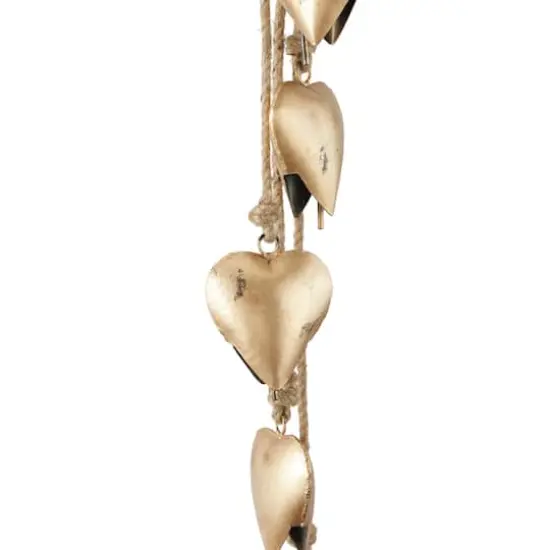 Gold Metal Bohemian Decorative Cow Bell, 6" x 2" x 35" {4}