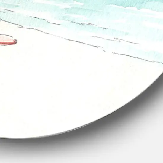 Designart - Coastal Chair Relax Beach II - Nautical & Coastal Metal Circle Wall Art {5}