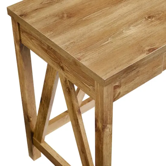 Walker Edison 46" Barnwood A Frame Wood Computer Desk with Drawer {6}