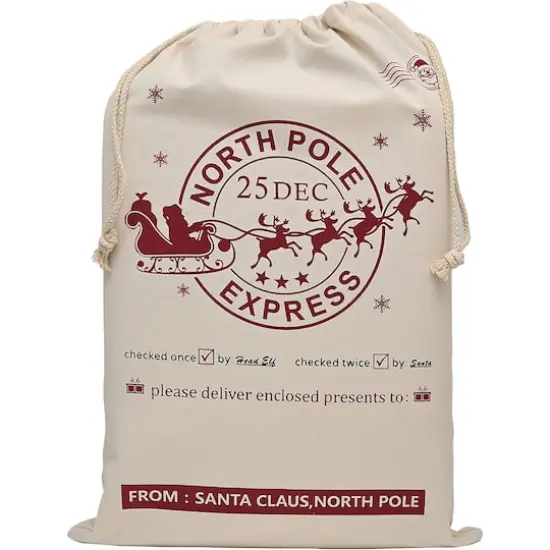 Personality Case&trade; 19" x 26" From Santa Christmas Cotton Drawstring Bag {1}