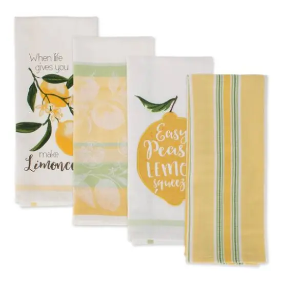 DII&reg; Lemon Bliss Kitchen Textiles Dishtowel Set {3}