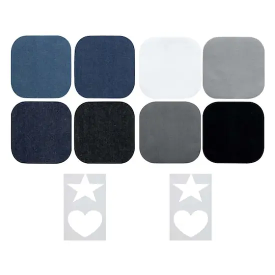 SINGER&reg; Denim & Solid DIY Iron-On Fabric Patch Kit with 2 Bonus Stencils {1}