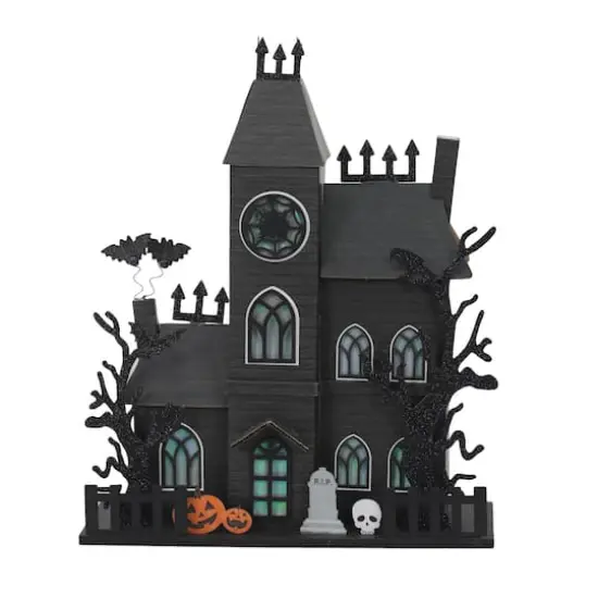 12.25" Black Haunted House LED Tabletop D&eacute;cor by Ashland&reg; {1}