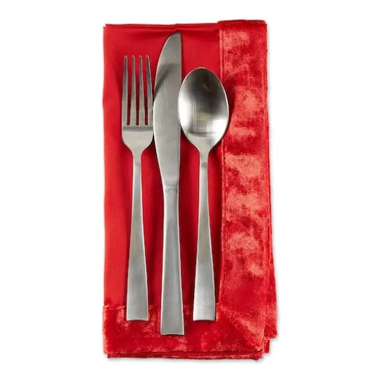 DII&reg; Velvet Trimmed Oversized Napkin, 4ct. Red {5}